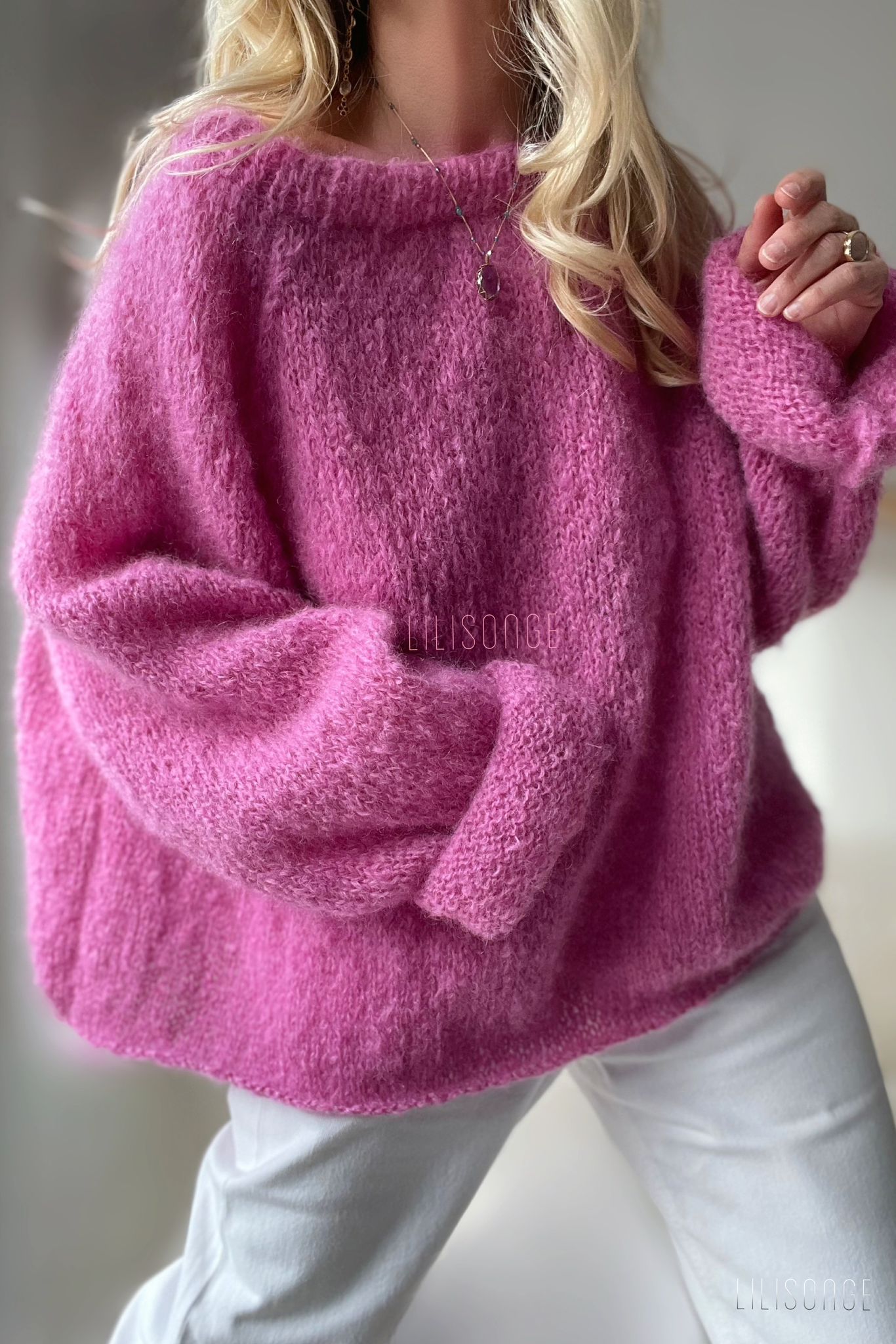 Pull Mohair Rose